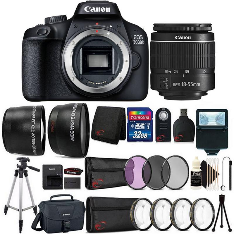 canon eos 3000d dslr camera 1 camera body 18 - 55mm lens