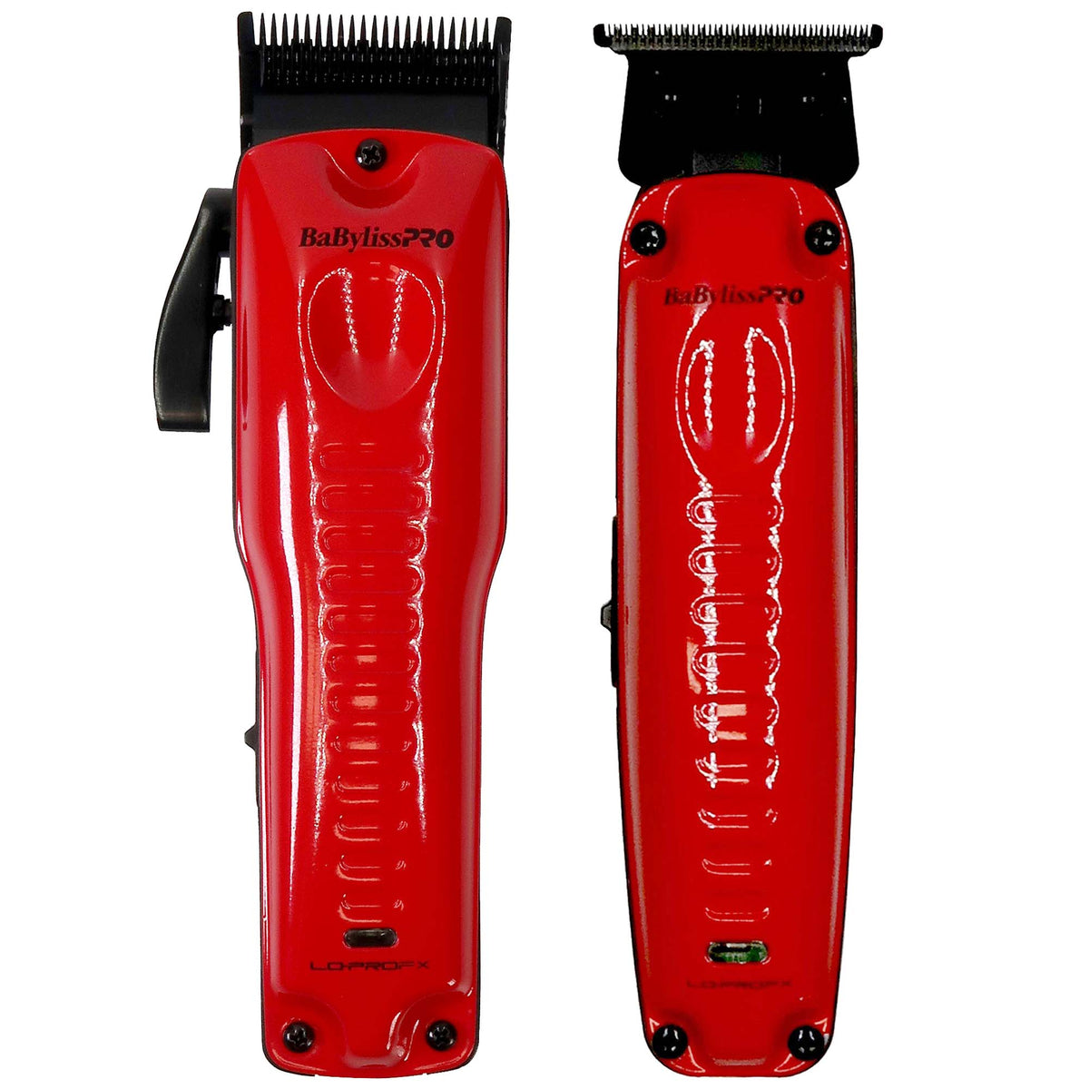 BabylissPRO Red LoPROFX Cordless Clipper FX825RI & Trimmer FX726RI with  4-in-1 TurboJet Air Duster