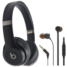 Beats by Dr. Dre Beats Solo 4 Wireless On-Ear Headphones (Matte Black) with JBL T110 in Ear Headphones Black