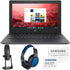 HP 11.6" 32GB Chromebook 11 G8 EE Laptop with XM-USB Studio Recording USB Stereo Microphone with Desktop Stand and Samson SR350 Over-Ear Stereo Headphones (Special Edition Blue) Kit