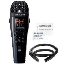 Zoom M4 MicTrak Stereo Microphone Recorder with Pig Hog 8mm XLR Microphone Cable and Samsung EVO Plus MicroSD 256GB Memory Card