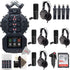 Zoom H8 8-Input / 12-Track Digital Handy Audio Recorder + Four Zoom ZDM-1 Podcast Mic Pack Accessory Bundle + 64GB Memory Card + Vivitar Pistol Grip Tabletop Tripod + Rechargeable Battery & Charger + 3pc Cleaning Kit