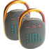 2x JBL Clip 4 Portable Bluetooth Speaker (Gray)