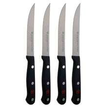 Wusthof Gourmet 4-Piece Steak Knife Set - 1125060403 with Wusthof Classic 7" Hollow Edge Santoku Kitchen Knife