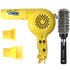 Conair Pro Yellow Bird Hair Dryer #YB075W with ConairPro Ceramic Tools Medium Round Brush 2" (#CPBCTR2)