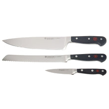 Wusthof Classic 3-Piece Knife Set – 3.5" Paring, 8" Bread, and Chef’s Knives