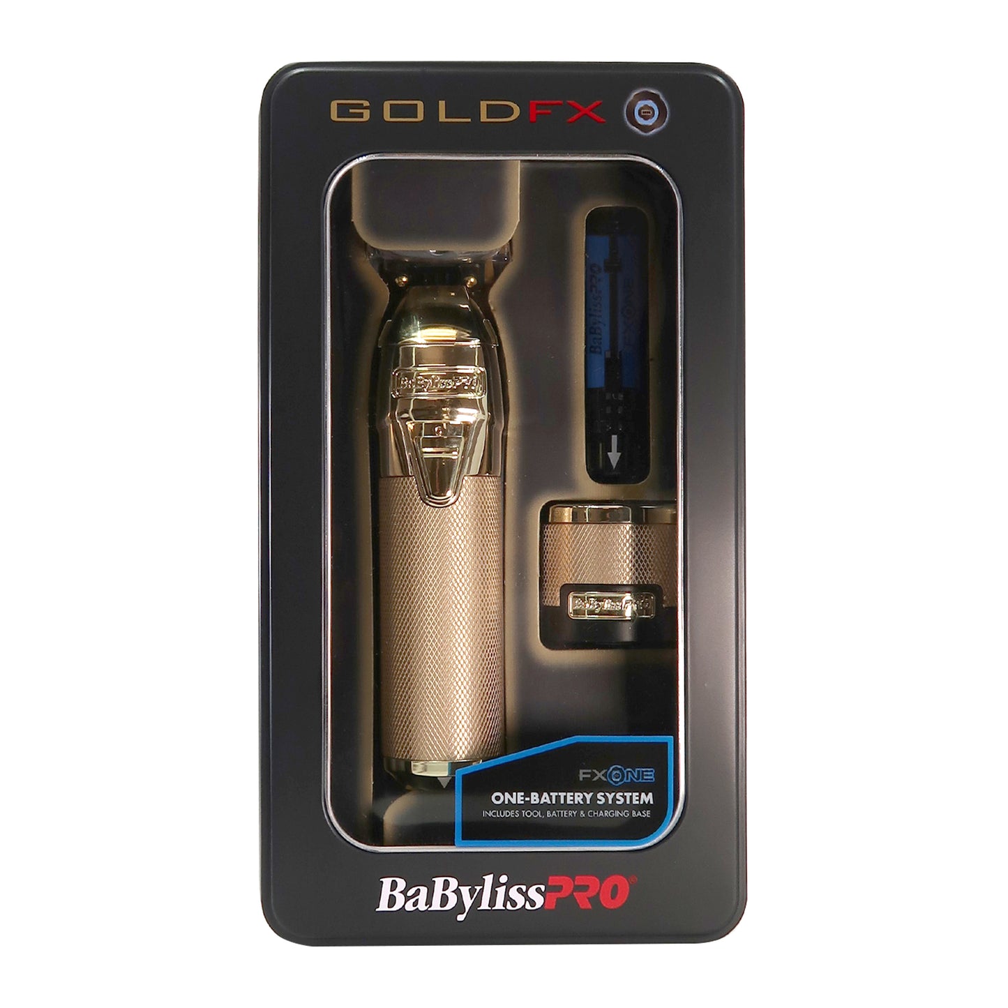 BaByliss Pro FXONE GOLDFX Interchangeable-Battery Trimmer #FX799G with FXONE GOLDFX Interchangeable-Battery Clipper #FX899G and FXONE GOLDFX Interchangeable-Battery Shaver #FX79FSG