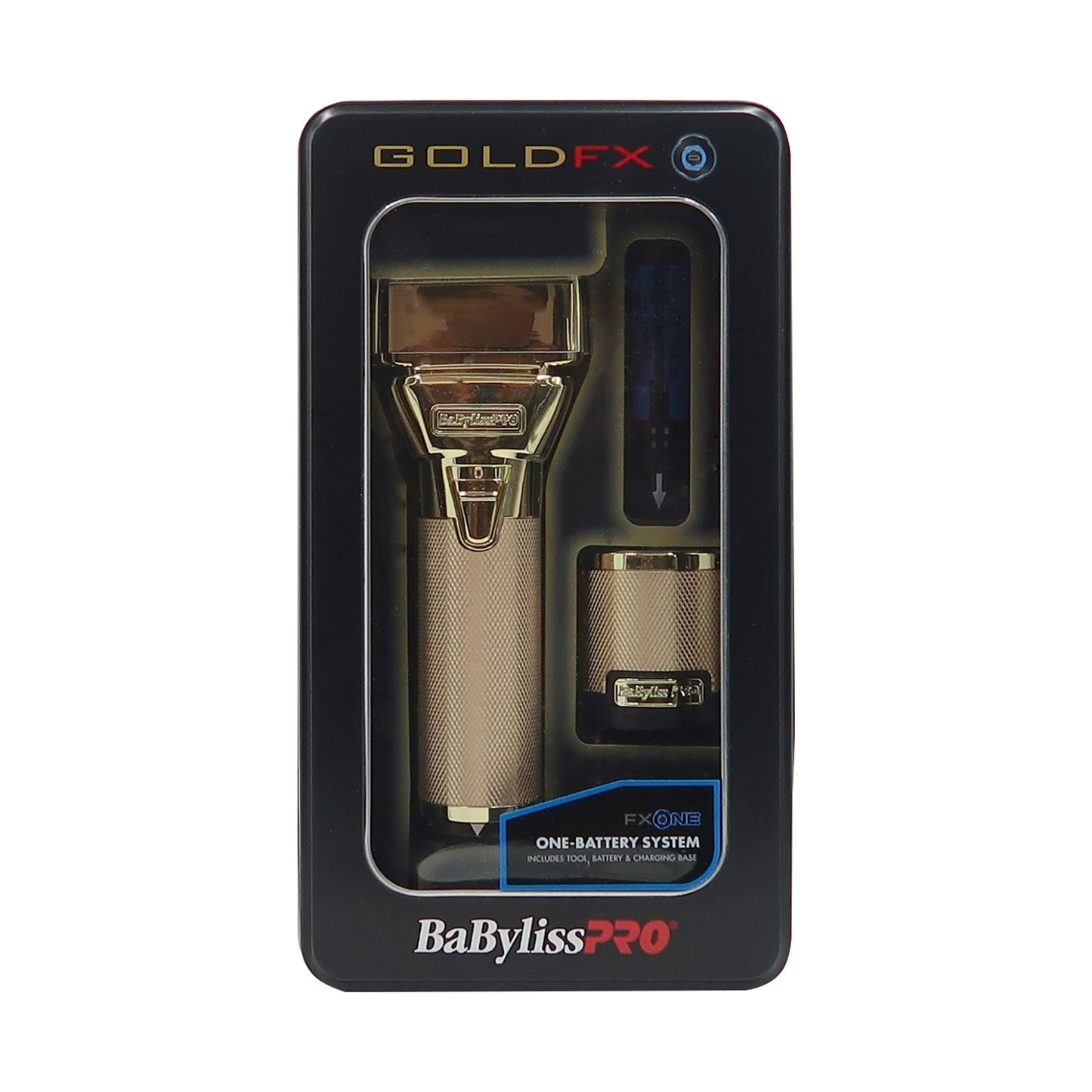 BaByliss Pro FXONE GOLDFX Interchangeable-Battery Trimmer #FX799G with FXONE GOLDFX Interchangeable-Battery Clipper #FX899G and FXONE GOLDFX Interchangeable-Battery Shaver #FX79FSG