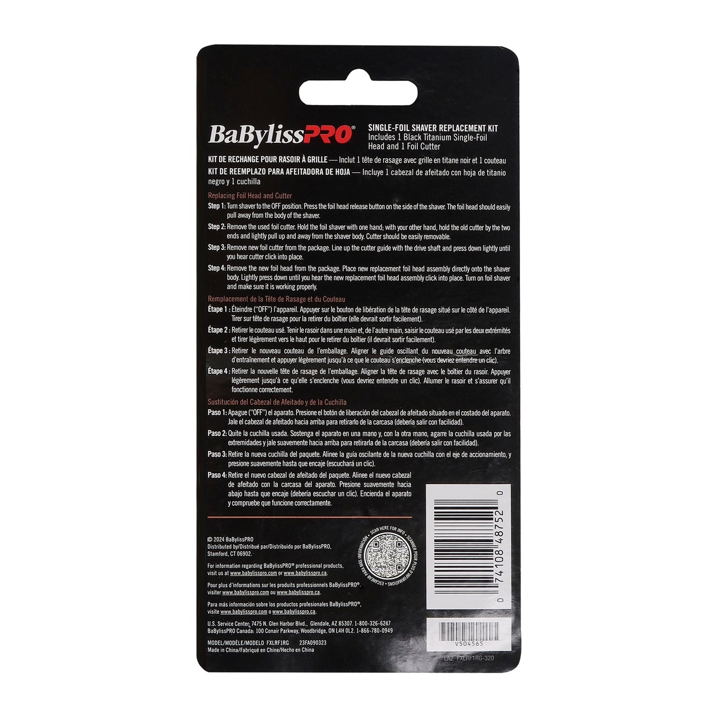 BaByliss Pro UVFOIL Single-Foil Shaver Replacement Kit [Single-Foil & Cutters] - Gold #FXLRF1G