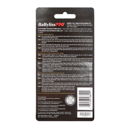 BaByliss Pro UVFOIL Double-Foil Shaver Replacement Kit [Double-Foil & 2 Cutters] - Gold #FXLRF2G