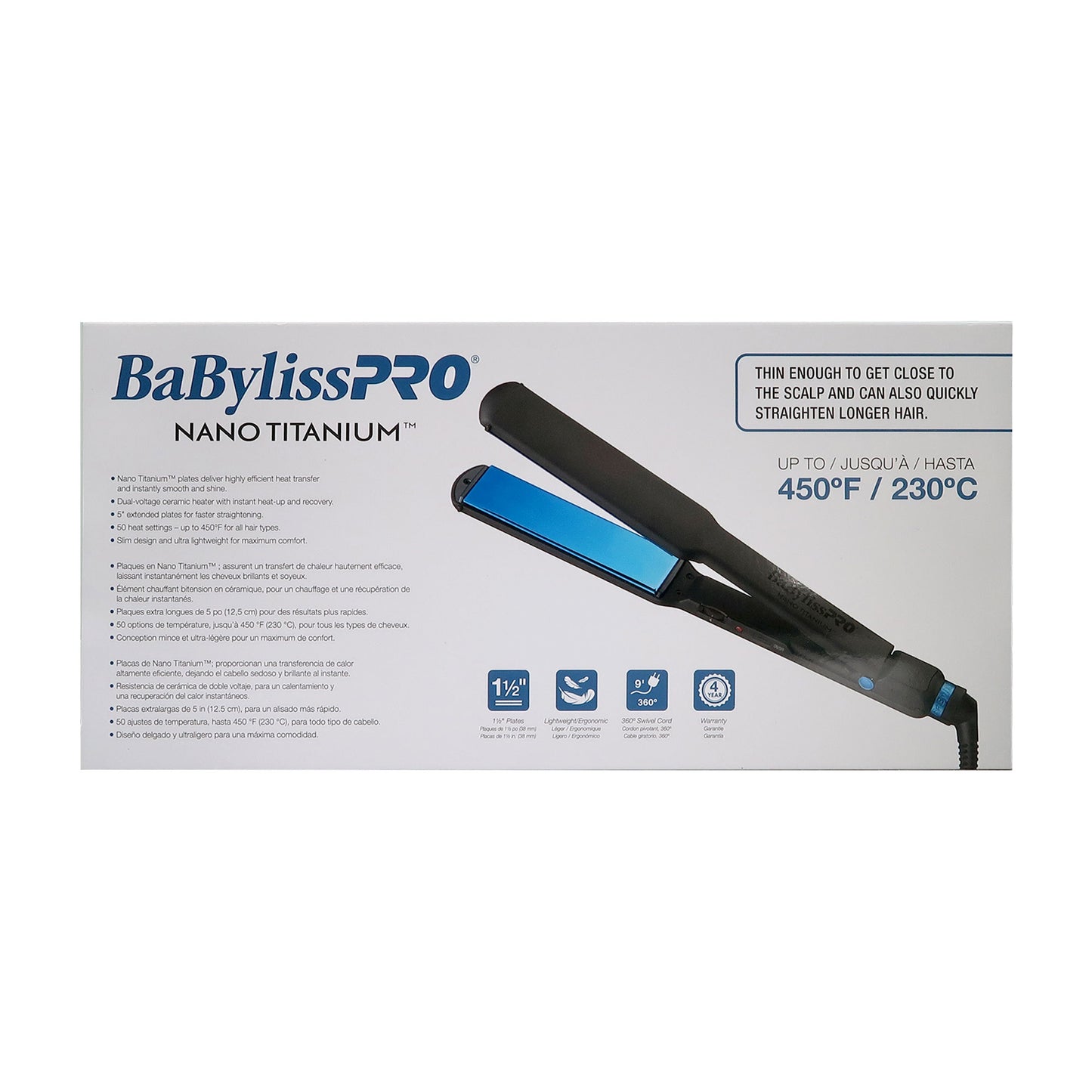 BaByliss Pro LIMITED EDITON Nano Titanium Ultra-Thin 1" Flat Iron BNTMB4072TUC with BaByliss Pro LIMITED EDITON Nano Titanium 1-1/2" Ultra-Thin Flat Iron BNTMB4073TUC