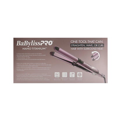 BaByliss Pro LIMITED EDITION Nano Titanium Prima 3100 1'' Ultra-Thin Flat Iron Iridescent with LIMITED EDITION Nano Titanium Prima 3000 1¼" Flat Iron Midnight Purple