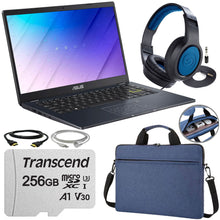 ASUS 14" FHD Laptop - Intel Pentium N6000, 4GB RAM, 64GB eMMC Storage (Star Black) with Polyester Fiber Laptop Bag Accessory Bundle