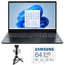 Lenovo IdeaPad 1 15.6" FHD Touchscreen Laptop - Intel Core i5 (Abyss Blue) with Sennheiser MKE 200 Mobile Kit and Samsung 64GB EVO Plus UHS-I microSDXC Card