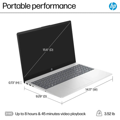 HP 15.6" Touch-Screen Laptop, Intel Core i5, 8GB Memory, 512GB SSD (NaSilver) with 10FT USB 2.0 480MBPS Type A Male To B Male Cable and HDMI Cable