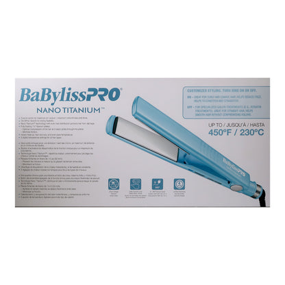 BaByliss Pro Nano Titanium Professional Dual Ionic Flat Iron 1¼" #BNT9125TUC (Dual Voltage) with Wahl Flat Top Comb White