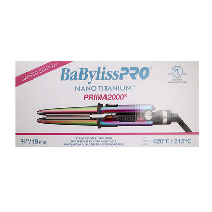 BaByliss Pro Nano Titanium Dual Ionic Flat Iron 1¼" #BNT9125TUC with Nano Titanium Prima2000 3/4" Mini Flat / Curling Iron Iridescent #BNTBRB2000UC