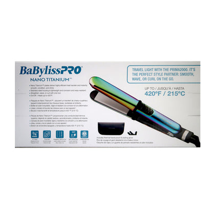 BaByliss Pro Nano Titanium Dual Ionic Flat Iron 1¼" #BNT9125TUC with Nano Titanium Prima2000 3/4" Mini Flat / Curling Iron Iridescent #BNTBRB2000UC