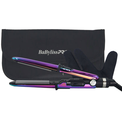 BaByliss Pro LIMITED EDITON Nano Titanium Ultra-Thin 1" Flat Iron #BNTMB4072TUC with Nano Titanium Prima2000 3/4" Mini Flat / Curling Iron Iridescent #BNTBRB2000UC