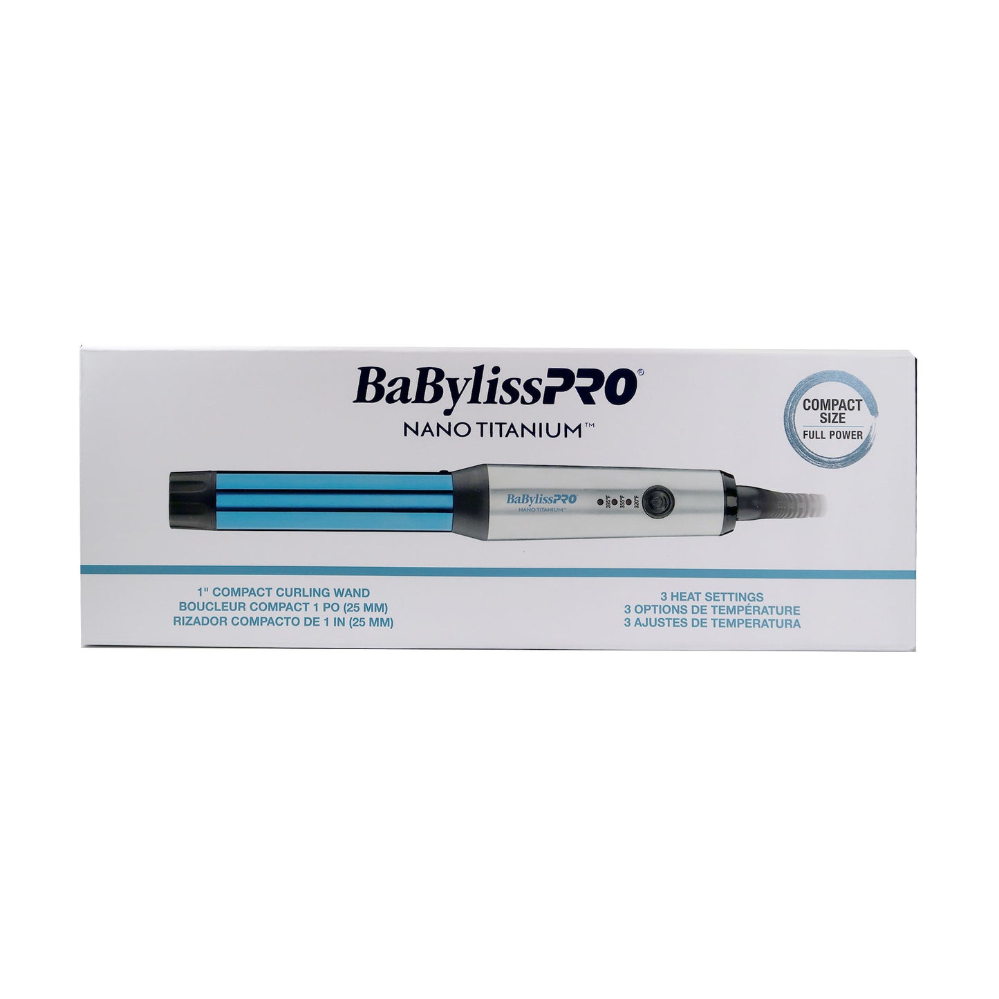 BaByliss Pro LIMITED EDITION Nano Titanium Prima 3000 Flat Iron 1¼" BNTP3000TUC with Nano Titanium 1" Compact Curling Wand BNTMWUC and Prima2000 3/4"  Mini Flat