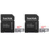 2 Packs SanDisk 32GB Ultra UHS-I microSDHC Memory Card with SD Adapter