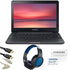 Samsung Chromebook 3 11.6" 4GB RAM Chromebook (500C13-K04) with Samson SR350 Over-Ear Stereo Headphones Bundle