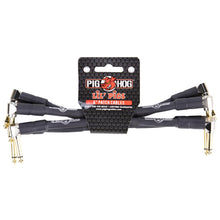 Pig Hog PHLSK6BK Lil' Pigs Low Profile Right Angle  1/4" Black Instrument Patch Cables, 6" (4 Pack)