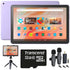 Amazon Fire HD 10 10.1" 32GB Wi-Fi Tablet, 13th Gen, Vibrant Full HD Screen, Lilac + 2-Person Wireless Mic Recording Set for Podcasters and Youtubers