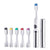 Vivitar Ultrasonic IPX7 Waterproof Electric Toothbrush with Pulsating Head and Germ Protection, 6 Heads Included