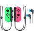 Nintendo Switch Joy-Con Controllers (Neon Pink / Neon Green) with JLab Play Gaming Wireless Bluetooth Earbuds