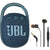 JBL Clip 4 Portable Bluetooth Waterproof Speaker (Blue) with JBL T110 in Ear Headphones