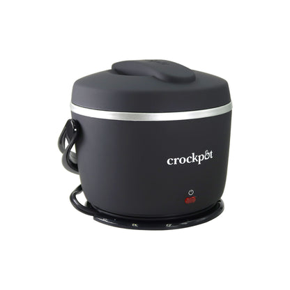 Crock-Pot Electric Lunch Box, Portable Food Warmer for On-the-Go, 20-Ounce (591 mL), Black Licorice + Travel Stainless Steel Cutlery Set