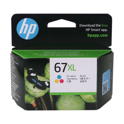 HP 67XL High Yield Black Original Ink Cartridge with HP 67XL High Yield Tri-color Original Ink Cartridge