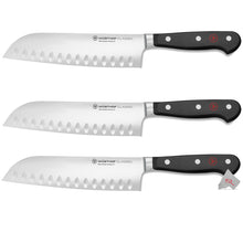 3x Wusthof Classic 7" Hollow Edge Santoku Kitchen Knife