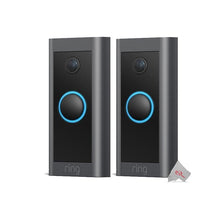 2x Ring 1080p Wired HD Video Doorbell Black