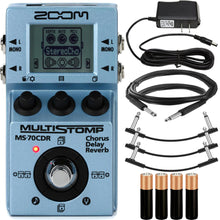 Zoom MS-70CDR Multi Stomp Guitar Effect Pedal + Pig Hog Instrument Cable Accessory Kit