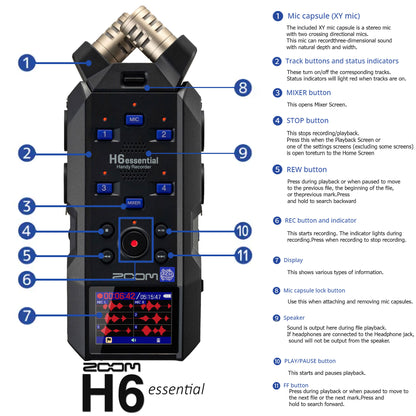 Zoom H6essential 6-Track 32-Bit Float Portable Audio Recorder