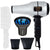 Wahl Professional 5-Star Series Ionic Retro-Chrome Design Barber Hair Dryer with 2 Concentrator Nozzles and Accessories