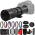 Vivitar 420-800mm F8.3 Telephoto Zoom Lens for Canon + T-mount for Canon  + 2x  Converter + UV CPL ND Kit + Color Filter Kit + Lens Tissue + 3pc Cleaning Kit