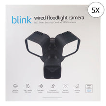 5x Blink Wired Floodlight Camera 2600 lumens Works with Alexa – 1 camera (Black)