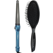 BaByliss Pro Nano Titanium Conicurl Iron 1¼ - ¾" BNT125TB with Conair Pro Ergo-Grip Detangler Brush