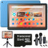 Amazon Fire HD 10 10.1" 32GB Wi-Fi Tablet, 13th Gen, Vibrant Full HD Screen, Ocean  with 2-Person Wireless Mic Recording Set for Podcasters and Youtubers