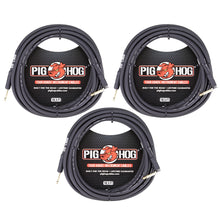 3x Pig Hog Tour Grade 18.5ft 1/4"-1/4" Cables - Straight to Right Angle