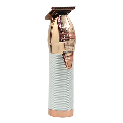 BaByliss Pro ROSEFX+ Professional Cord/Cordless Lithium Outlining Trimmer Rose Gold FX787NRG with Cordless Double Foil Shaver FXFS2RG Rose Gold and Barber Apron