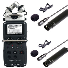 Zoom H5 4-Input / 4-Track Portable Handy Digital Recorder w/ Interchangeable X/Y Mic Capsule and 2x Vidpro Professional Wired XLR Lavalier Microphone XM-L2 with XLR Input