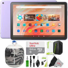 Amazon Fire HD 10 10.1" 32GB Wi-Fi Tablet, 13th Gen, Vibrant Full HD Screen, Lilac with Wonderboom Bluetooth Speaker 64GB Bundle