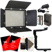 330 LED Varicolor Slim Photo Video Light with Accessory Bundle