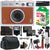 FUJIFILM INSTAX MINI EVO Hybrid Instant Camera (Brown) + Top Accessory Bundle