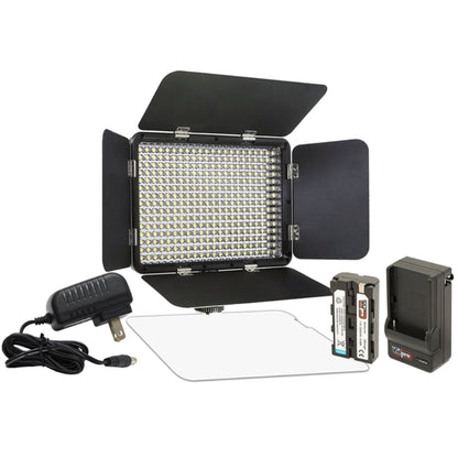 330 LED Varicolor Slim Photo Video Light with Accessory Bundle