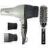 Conair Pro SilverBird Blow Dryer with Straightening Pic and Concentrator Nozzle + Conair Pro Ceramic Tools Round Brush 2"